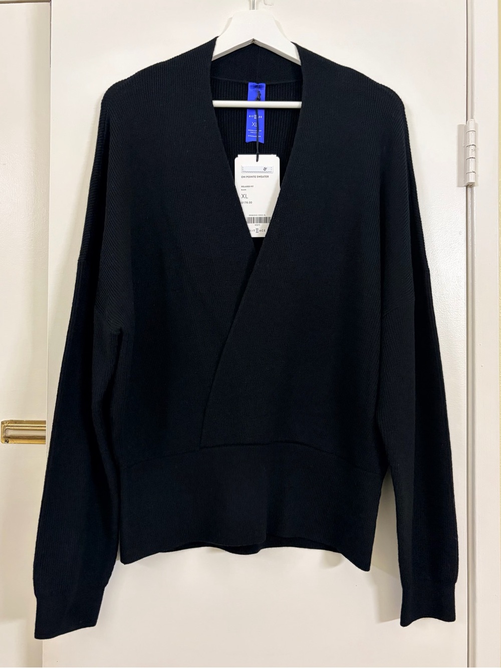 NWT Kit and Ace On Pointe Sweater XL Merino Wool Oversized Wrap Front Minimalist